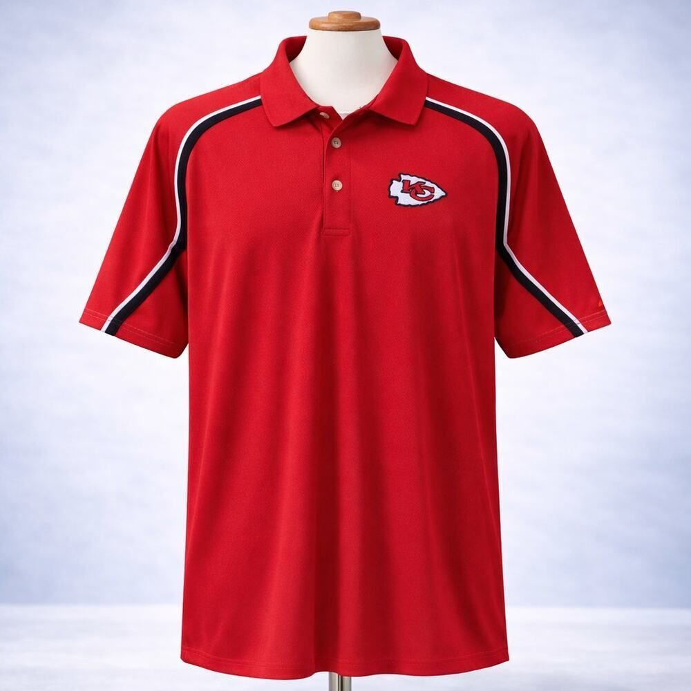 Vintage Kansas City KC Chiefs NFL Team Apparel Reebok Polo Shirt XL